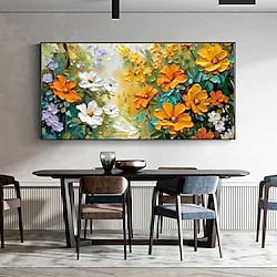 3D Hand Painted Canvas Flower Art painting hand painted Abstract Landscape Texture Oil Painting Flower Planting wall Painting Bedside Painting Bedroom Art Spring decor Lightinthebox