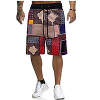 Men's Casual Cotton Loose Casual Daily Shorts Bermuda shorts Pants Color Block Knee Length Brown / Summer / Drawstring miniinthebox - thumbnail