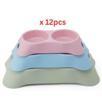 Pets Club Double Dining Bowl Pink For Cat & Dog 64ML (Pack of 12)