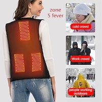 Heating Vest Warm Temperature Control Heating V-neck Vest Usb Heating Suit Adjustable Electric Heating Vest miniinthebox - thumbnail