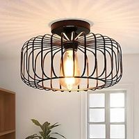 Semi Flush Mount Ceiling Light Fixture - Black Hallway Light Fixtures, Farmhouse Lamp for Nursery, Kids Room, Bedroom, Kitchen, Hallway, Entryway 110-240V Lightinthebox - thumbnail