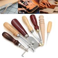 7Pcs/Set Leather DIY Working Tools Set Hand Leather Craft Hardware Kit - thumbnail