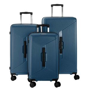 PARA JOHN Travel in Style: 3 Pcs 8-Wheel Spinner Luggage Set (21", 25", 29") - BLUE