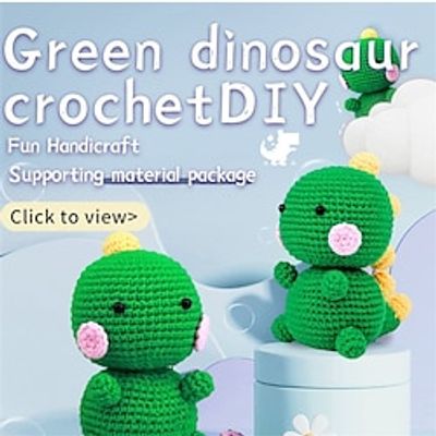 Crochet Kit for Beginners, Beginner Crochet Starter Kit with Step-by-Step Video Tutorials, Beginner Crochet Kit for Adults Kids, Knitting Kit for Beginners Knitted Dinosaur Doll Decoration Crochet Knitted Woolen Handmade Diy MaterialPackage Lightinthebox
