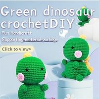 Crochet Kit for Beginners, Beginner Crochet Starter Kit with Step-by-Step Video Tutorials, Beginner Crochet Kit for Adults Kids, Knitting Kit for Beginners Knitted Dinosaur Doll Decoration Crochet Knitted Woolen Handmade Diy MaterialPackage Lightinthebox - thumbnail