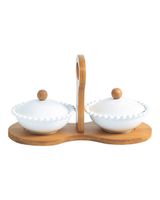 Orchid 2 Piece Bowls With Bamboo Holder - thumbnail