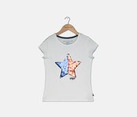 Big Girls Flip Sequin T-Shirt  White - thumbnail