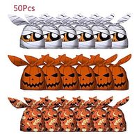 50PcsSet  Rabbit Ear Bags Cookies Candy Gift Plastic Bags Halloween Pouch Baking Packaging for Biscuits Kids Birthday Party Supplies Lightinthebox - thumbnail