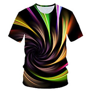 Men's T shirt Graphic Print Short Sleeve Daily Wear Tops Streetwear Exaggerated Rainbow miniinthebox