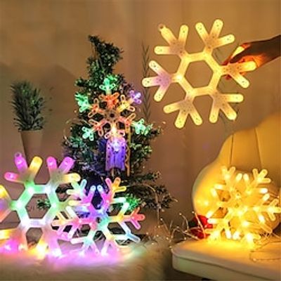 Snowflake Lamp Battery Box Power Supply Holiday Party Decoration Light Full Sky Star Decoration Light 1PC Lightinthebox