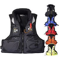 Men's Life Jacket Fishing Vest Outdoor Adjustable Size Multi-Pockets Vest  Gilet Spring Summer Fishing Black Red Blue Lightinthebox - thumbnail