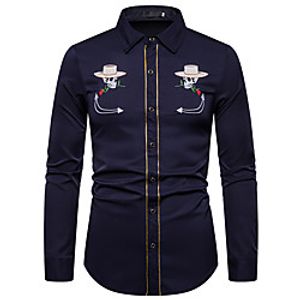 Men's Shirt Other Prints Graphic Long Sleeve Casual Tops Ethnic Style Soft Breathable White Black Navy Blue miniinthebox