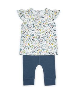 Floral Print Jersey Top & Leggings - 2 Piece Set