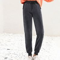 Women's Loungewear Bottom Nighty Pure Color Sport Comfort Soft Home Daily Going out Polyester Warm Pant Pocket Fall Winter Gray Black Lightinthebox - thumbnail