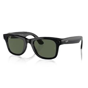 Ray-Ban Meta Wayfarer Glasses - Shiny Black / Green RW4006