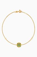 Lace Bracelet with Malachite & Diamond in 18kt Yellow Gold Lace Bracelet with Malachite & Diamond in 18kt Yellow Gold