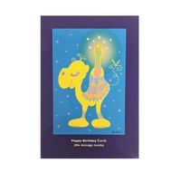 12 Happy Birthday Cards Featuring funky Camel Designs. Blank Inside For your Own Message Card Size 11 x 16cm Ideal For Birthdays, Gifting. - thumbnail