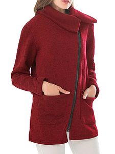 Turn Down Collar Zip-up Long Sleeve Hoodie