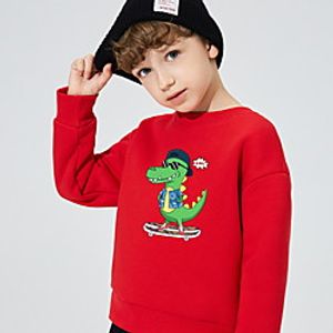 Kids Boys' Sweatshirt Long Sleeve Black Red Crocodile Animal Indoor Outdoor Active Daily 3-10 Years Lightinthebox