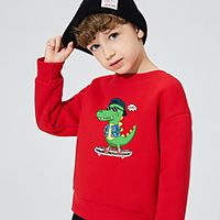 Kids Boys' Sweatshirt Long Sleeve Black Red Crocodile Animal Indoor Outdoor Active Daily 3-10 Years Lightinthebox - thumbnail