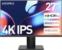 KOORUI Business Monitor 27 inch IPS, 4K UHD 3840 x 2160, Display 60Hz, HDMI, Display Port, Black- 27N07