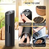 Electric Spice Grinder Salt and Pepper Grinding Set with LED Light Adjustable No Roughness Automatic Lightinthebox - thumbnail
