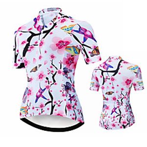 21Grams Women's Short Sleeve Cycling Jersey Summer Spandex Polyester Pink Butterfly Bike Jersey Top Mountain Bike MTB Road Bike Cycling Quick Dry Moisture Wicking Breathable Sports Clothing Apparel Lightinthebox