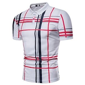 Men's Golf Shirt Tennis Shirt Quick Dry Moisture Wicking Lightweight Short Sleeve T Shirt Top Slim Fit Stripes Summer Tennis Golf Running Lightinthebox