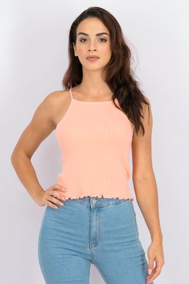 Womens Halter Neck Tank Top Orange Womens Halter Neck Tank Top Orange