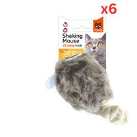 FOFOS Pull String & Sound Chip Grey Shaking Mouse Cat Toy (Pack Of 6)
