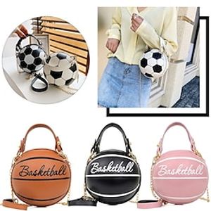 Women's Shoulder Bag PU Leather Party Daily Large Capacity Waterproof Durable White basketball White football Pink basketball Lightinthebox