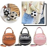 Women's Shoulder Bag PU Leather Party Daily Large Capacity Waterproof Durable White basketball White football Pink basketball Lightinthebox - thumbnail