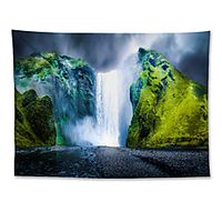 Wall Tapestry Art Decor Blanket Curtain Hanging Home Bedroom Living Room Grand Polyester Iceland Waterfall miniinthebox - thumbnail