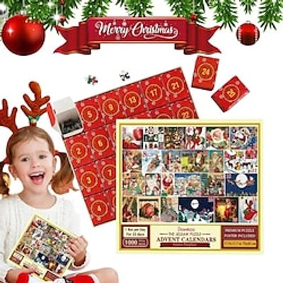 Christmas Advent Jigsaw Puzzles Colorful Christmas Countdown Calendar Puzzle Boxes 24 Days Countdown Christmas Gift For Kids Lightinthebox