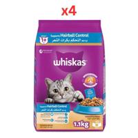 Whiskas Adult Hairball Control With Chicken & Tuna Dry Cat Food 1.1Kg (Pack of 4)