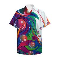 Men's Shirt 3D Print Graphic Graphic Prints Button-Down Print Short Sleeve Daily Tops Casual Hawaiian Rainbow miniinthebox - thumbnail