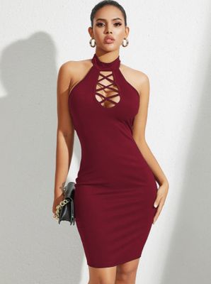 YOINS BASICS Backless Design Halter Sleeveless Mini Dress YOINS BASICS Backless Design Halter Sleeveless Mini Dress