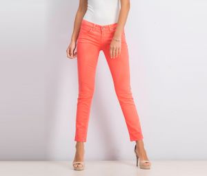 Womens Mid Rise Plain Pants  Coral