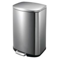 EKO Della Stainless Steel Rectangular Step Waste Bin with Soft Close Lid, 12-Liter, (ALEK9366MT-12L)