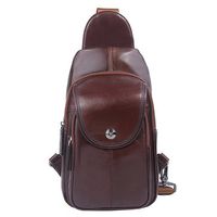 Ekphero Genuine Leather Chest Bag First Layer Leather Leisure Retro Shoulder Crossbody Bag For Men