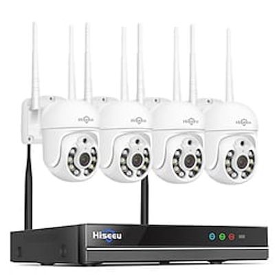 Hiseeu Wireless 3MP Wifi IP PTZ Digital Zoom Pan CCTV Security Video Surveillance Camera System Audio Outdoor Full Night Kit Lightinthebox