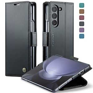 Case Holder Wallet Flip Magnetic Case Leather Case with Card Slots for Samsung Galaxy Z Fold 5 5G for Z Fold 5 7.6 2023 - Black Lightinthebox