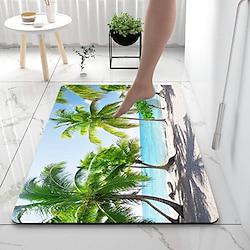 Beach Bathroom Bath Mats Creative Absorbent Bathroom Rug Diatomaceous Earth Non Slip Lightinthebox