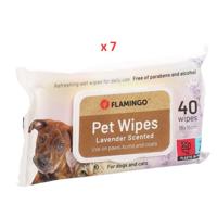 Flamingo Reini Universal Lavender Cat & Dog Pet Wipes 40pcs Pack Of 7