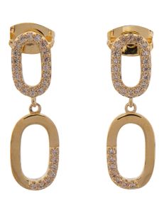 Oval Semi-Pave Dangling Earrings