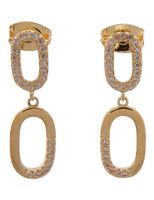 Oval Semi-Pave Dangling Earrings - thumbnail