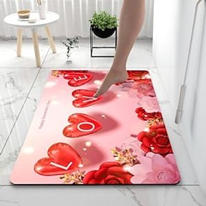 Valentine's Day Bathroom Bath Mats Creative Absorbent Bathroom Rug Diatomaceous Earth Non Slip miniinthebox