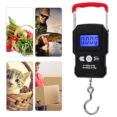 Fishing Scale Electronic Digital Scale 110LB 50KG Hanging Hook Scale LCD Screen Portable Weighing Scales miniinthebox Fishing Scale Electronic Digital Scale 110LB 50KG Hanging Hook Scale LCD Screen Portable Weighing Scales miniinthebox