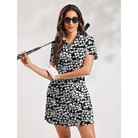 Women's Tennis Dress Golf Dress Black Short Sleeve Dress Ladies Golf Attire Clothes Outfits Wear Apparel Lightinthebox