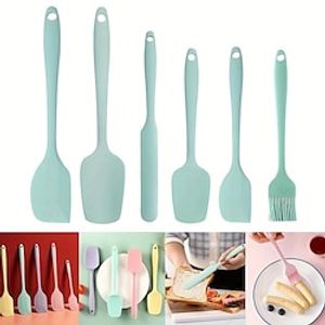 6pcs, Large and Small Silicone Spatulas, Oil Brush, and Long Macaron Spatula - Essential Baking Supplies for Cakes, Cheese, and More Lightinthebox